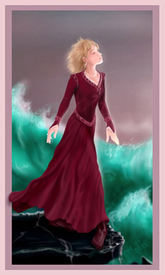 [Blonde lady at dawn]