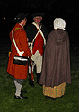 One colonial (on the left in this picture) had a bright orange coat, causing some in the crowd to mistake him for a redcoat.