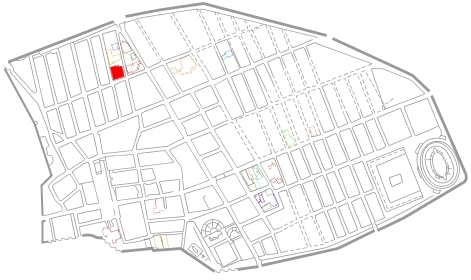 map with location of Vettii in pompeii