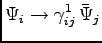 $\displaystyle \Psi_i \to \gamma^1_{ij}\, \bar{\Psi}_j$