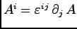 $ A^i = \varepsilon^{ij}\, \partial_j \, A$