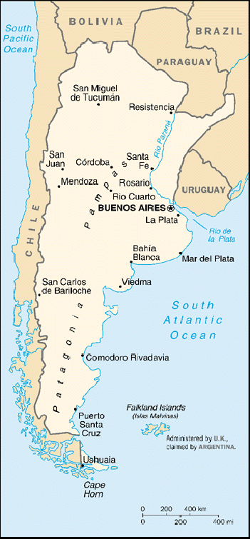 [Country map of Argentina]