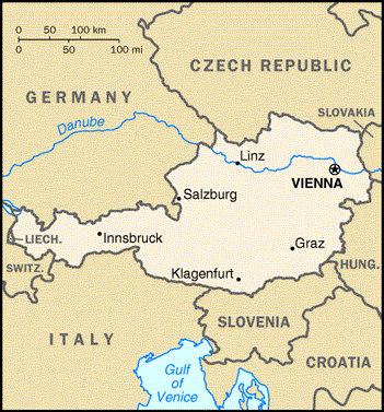 [Country map of Austria]