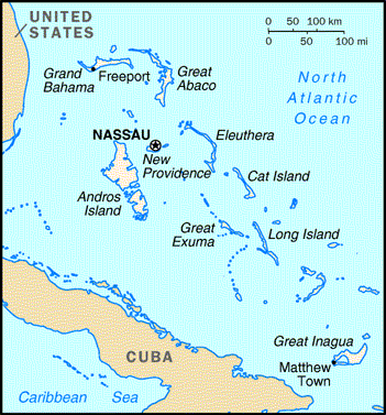 [Country map of The Bahamas]