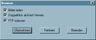 Dialog f�r Browsereinstellungen