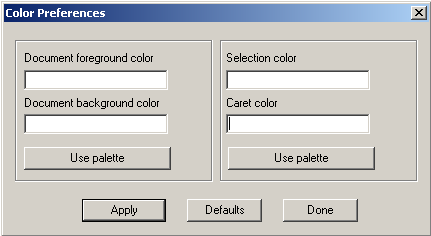 Color Preferences Dialog