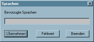 Der Dialog Einstellungen f�r Sprache