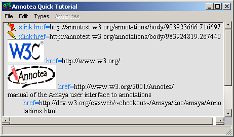 Link window shows annotations