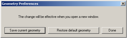 Geometry Preferences Dialog