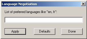 Language Negotiation Dialog