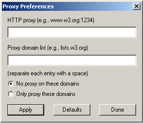 Proxy Preferences Dialog
