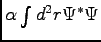 $ \alpha \int d^2 r \Psi^\ast \Psi$