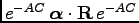 $ e^{-A C}\, {\boldsymbol \alpha}\cdot {\bf R}\, e^{-A C}$
