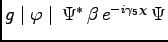 $ g \mid\varphi\mid\, \Psi^\ast \, \beta\, e^{-i \gamma_5 \chi}\, \Psi$