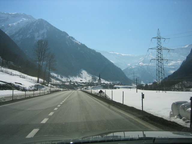 Driving into the Alps