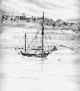 [Etching of a sailboat]