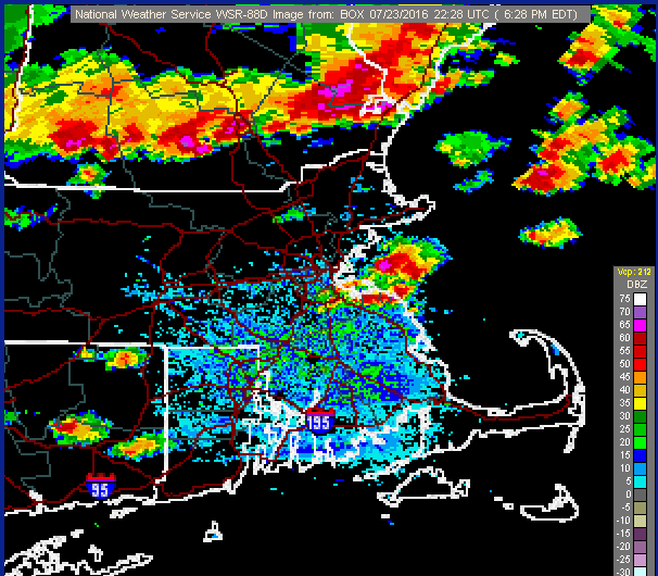Radar image animation of gust front / outflow boundary preceding a thunderstorm