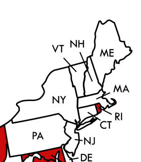 Massachusetts COVID-19 Travel Order, 2020-08-28, New England excerpt