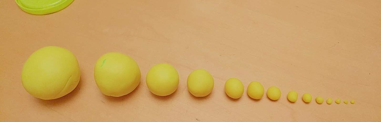 play doh lumps of decreasing size